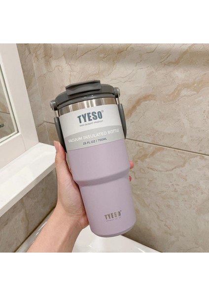 750ML Tyeso Kahve Fincanı Paslanmaz Çelik Termos Şişe Çift Katmanlı Yalıtım Soğuk Sıcak Seyahat Kupa Vakum Şişesi Araba Su Şişesi Kapasite750MLMor (Yurt Dışından)