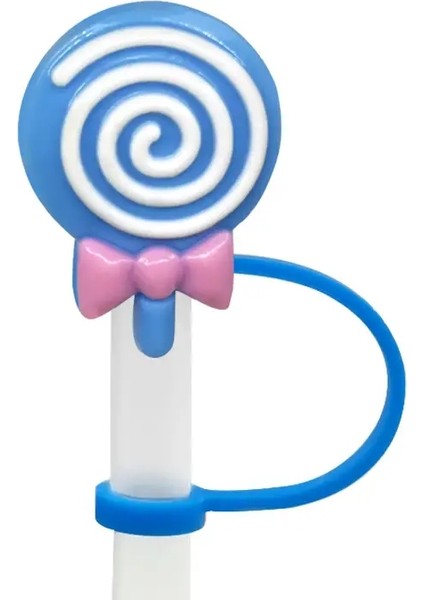 1pcs Lolipop Saman Içme Dakları Için Lolipop Topper Aksesuarlar, 8mm Dondurma Tozu Geçirmez Saman Kapak Kapağı, Silikon Saman Ucu Cazibe RengiHYB1750-03 (Yurt Dışından)