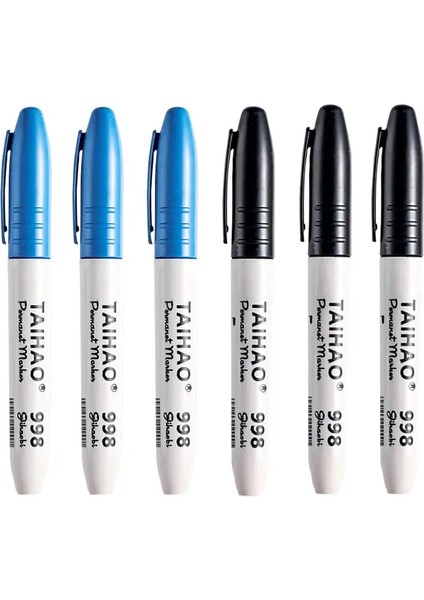 TAIHAO998 Marker Kalem Kırmızı Mavi Siyah Marker Kalem Yağı Hızlı Kuruyan Büyük Baş Kalem Solmayan Boya Kalemi Öğrenci Ofisi KırışımSet F (Yurt Dışından)