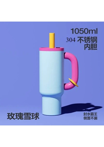 40 Oz 304 Paslanmaz Çelik Saman Yalıtılmış Buz Kupası Büyük Kapasiteli Termal Kupa Tumbler Şık Yalıtımlı Kahve Cupcapacity: 40OZ/RENK: B (Yurt Dışından)