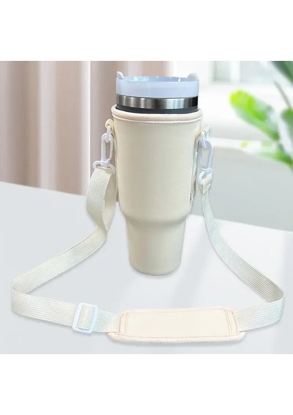 Taşınabilir Buz Fighter Cup Sleeve 40OZ Su Şişesi Anti Yalıtım Yalıtılmış Kupa Çanta Ayarlanabilir Omuz Kayışı Taşınabilir Çanta Kupa SleevecolorBej (Yurt Dışından)
