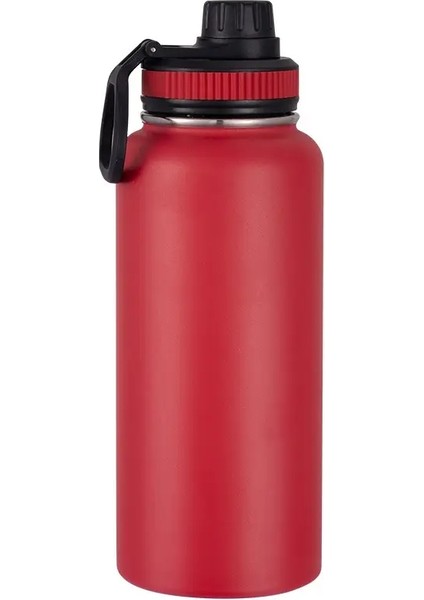 Büyük Spor Çift Duvar Paslanmaz Çelik Su Içme Şişesi Yalıtımlı Kur Termos Vakum Şişesi Kapasite901-1000ML 32OZB Kırmızı (Yurt Dışından)