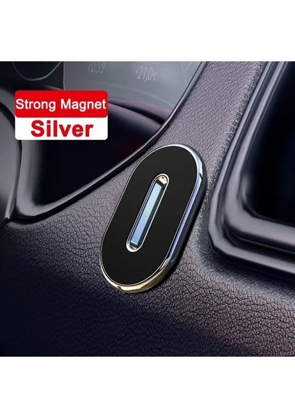Manyetik Araba Telefon Tutucusu Güçlü Emme Mıknatıs Montaj Cep Telefonu Desteği Iphone Akıllı Telefonlar Için Ayarlanabilir Cep Telefonu Stand Shuang-Huan-Silver (Yurt Dışından)