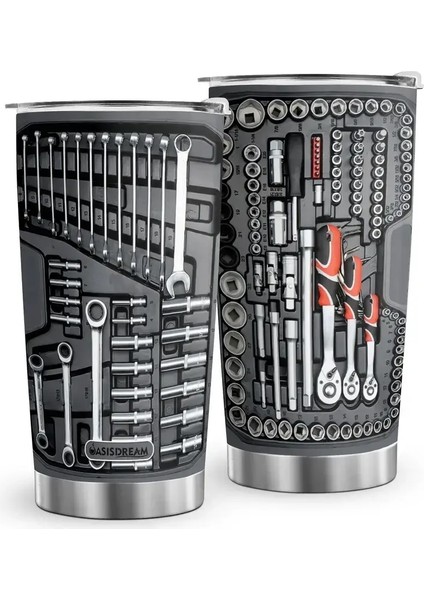 600ML 20OZ Tumblers Mekanik Araç Kutusu Kurı Paslanmaz Çelik Vakum Yalıtımlı Yalıtımlı Bira Kupası Saman Kapağı Termal Baba Babalar Günü600ML20OZ (Yurt Dışından)