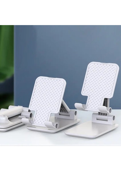 Ipad Için Katlanabilir Cep Telefonu Masaüstü Telefon Standı iPhone Samsung Masa Sahibi Ayarlanabilir Braket Akıllı Telefon Standı ReplicatecolorT9-L Beyaz (Yurt Dışından)