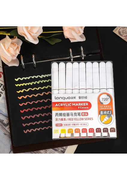 9 Pcs/set Düz Sıvı Akrilik Büyük Kapasiteli Yumuşak Kafa Boyama Işaretçisi Kalem Yaratıcı Diy Journal Öğrenci Sarf Malzemeleri IstasyoncuMkb-Zysdrl-08 (Yurt Dışından)