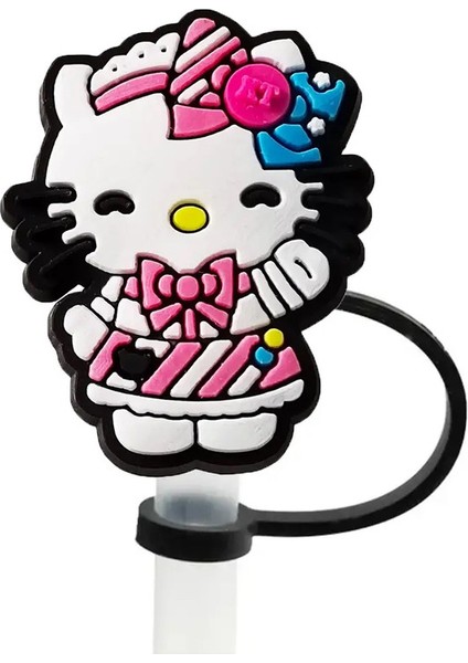 1-12PCS Miniso Hello Kitty Saman Kapak KAPAĞI10MM Içecek Saman Tapası Yeniden Kullanılabilir Sıçrama Kanıtı Içme Fit Kupa Saman Kapağı Takılar Kolye 1PCS-10MM (Yurt Dışından)