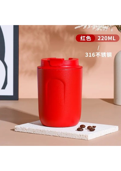 Sızın Geçirmez Seyahat Içecekler Paslanmaz Çelik Mini Dak Fincan Termal Vakum Şişeleri Kapak Yalıtılmış Termos Bottlecapity220MLKırmızı (Yurt Dışından)