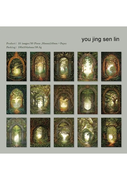 Jianwu Jungle Serisi Vintage Bitki Ağaçları Peyzaj Malzeme Kağıt Yaratıcı Diy Önem Dergisi Kolaj Kırtasiye Scz-Mlsc-05 (Yurt Dışından)