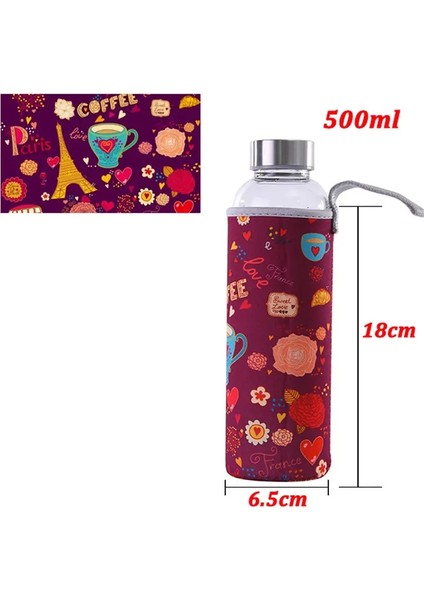 Spor Su Şişesi Kapağı Kılıfı Yalıtımlı Torba Termos Kupası Torbası Taşınabilir Vakum Cam Kupa Seti Spor Kamp Accessorie 350ML - 500ML 500ML Hkf (Yurt Dışından)