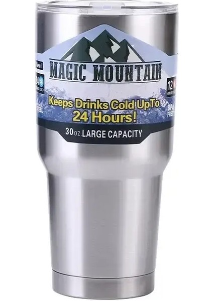 Sihirli Paslanmaz Çelik Dondurucu Termos Kupası Saman Buz Kahve Içecek Vakum Yalıtımlı Şişe Araç Seyahat Açık Dağ Cupcapacity900ML30 Oz (Yurt Dışından)