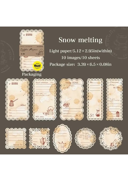 Jianwu Kahve Kağıdı Serisi Vintage Dantel Içi Boş Peyzaj Kolaj Scrapbook Malzeme Kağıt Yaratıcı Diy Önem Dergi Kırtasiye Scz-Fxjy-05 (Yurt Dışından)
