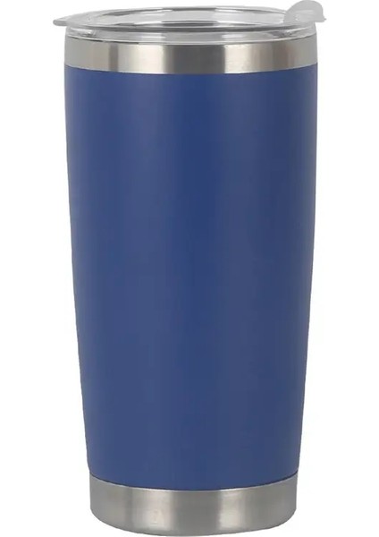 20OZ 600ML Termal Bira Kurı Paslanmaz Çelik Vakum Yalıtımlı Tumbler Termos Kapaklı Kahve Kupası Su Şişesi Şişesi Karkaklık Için600ML (20OZ)Koyu Mavi (Yurt Dışından)