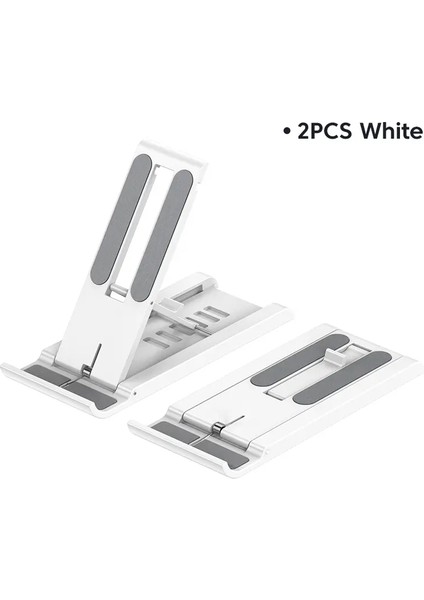Katlanabilir Tablet Cep Telefon Masaüstü Telefon Stand Ipad iPhone Samsung Masa Tutucu Ayarlanabilir Masa Braketi Akıllı Telefon Stand 2 Pcs Beyaz (Yurt Dışından)