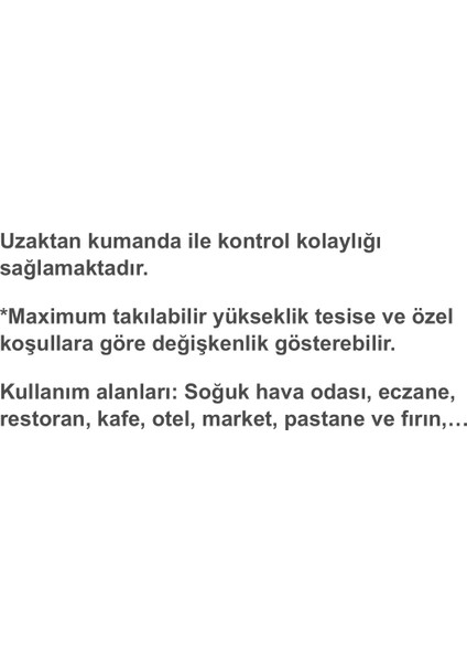 Flow Serisi Isıtıcısız 100 cm Hava Perdesi