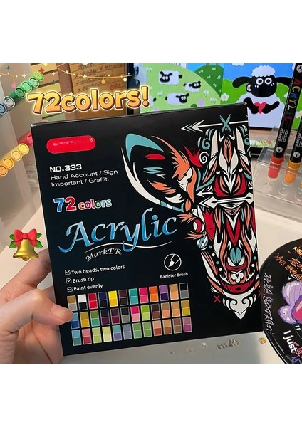 Akrilik Marker Kalem Su Tabanlı Pigment Kalem Seramik Marker Kalem Işaretli Kalem Modeli Grafiti Kalem Kırtasiye 72 (Yurt Dışından)