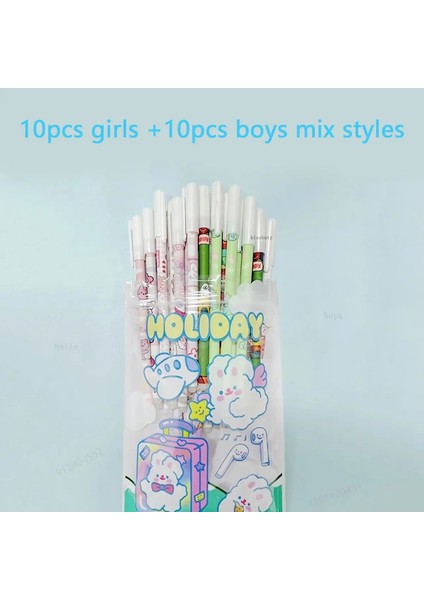 20PCS/SET Kawaii Silinebilir Jel Kalem 0.5mm Mavi Yıkanabilir Saplı Sevimli Karikatürler Okul Kalemi Için Silinebilir Kalem Sıvı Tükenmez Kalem 20 Karışım Stilleri (Yurt Dışından)