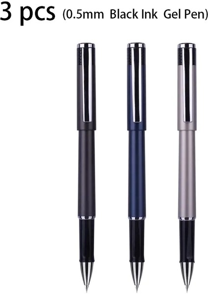 Deli 3pcs 0.5mm Siyah Mürekkep Jel Kalem Imzalama Kalemi Okulu Öğrenci Malzemeleri Ofis Malzemeleri Kırtasiye Ofisi Pencolor3pcs/mürekkep Siyah (Yurt Dışından)