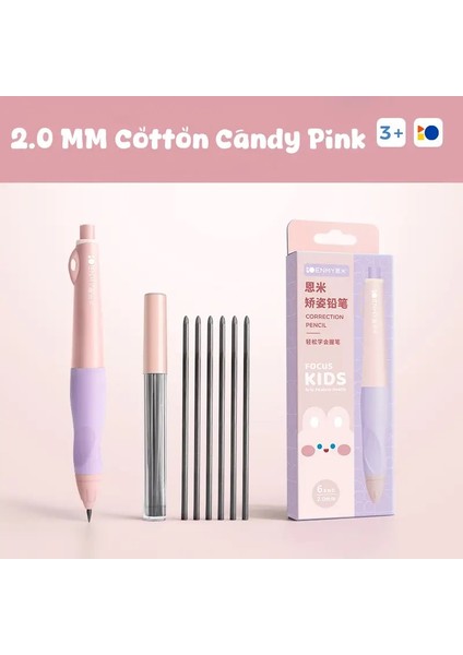 2.0 Keskin Mekanik Kalemler Sevimli Otomatik Kalem Kiti Değiştirilebilir Kalem Kurşun Kawaii Çocuk Kırtasiye Okulu Malzemeleri Pamuk Şeker Pembesi (Yurt Dışından)