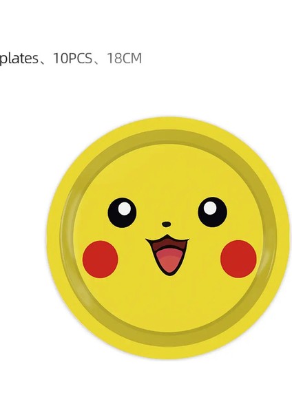 Pokemon Partisi Dekor Tek Kullanımlık Sofra Fincanı Plaka Peçete Masa Örtüsü Pikachu Çocukları Bebek Duş Parti Malzemeleri 10PCS 7in Plaka (Yurt Dışından)