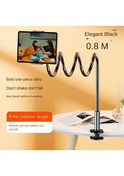 Evrensel Cep Telefonu Tutucu Esnek Tembel Tutucu Ayarlanabilir Cep Telefon Klipsi Ev Yatağı Masaüstü Montaj Braket Akıllı Telefon Stand Kalın Siyah (Yurt Dışından)