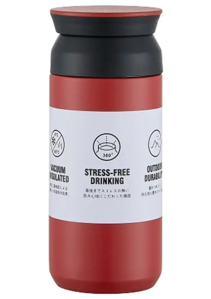 350ML 500ML Paslanmaz Çelik Termal Kupa Sıcak Soğuk Japon Tarzı Yalıtılmış Dak Portatif Kahve Seyahati Kupa Kapasitesi Için Sıcaklık Şişeleri350MLDüz Kırmızı (Yurt Dışından)