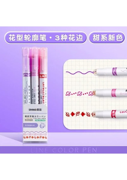 3/6/8 Pcs Hat Şekilli Vurgulayıcı Uç Eğrisi Liner Işaretleyici Kalem Kawaii Grafiti Kalem Kore Kırtasiye Okul Ofis Malzemeleri 3 Adet Set B B (Yurt Dışından)