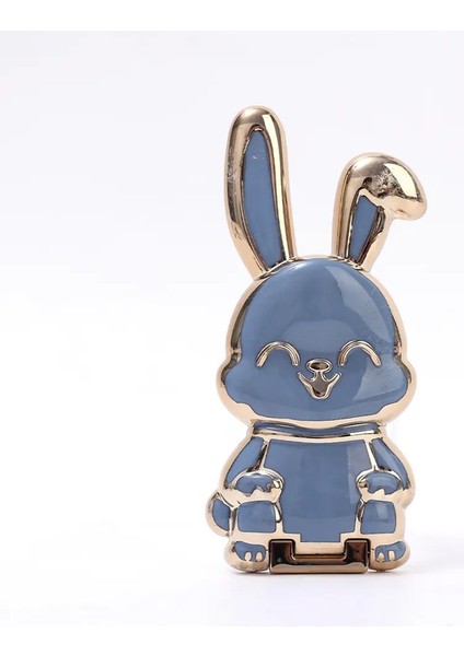 Evrensel Mobil Telefon Parmak Yüzük Tutucu Tavşan Stand Çıkartma Çıkartma Tembel Braket Katlanabilir Toka Yapıştırıcı Çekme Çekme Çekme Destek Çerçevesi Mavi (Yurt Dışından)