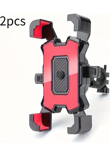 2pcs 360 ° Döndürülebilir Ayarlanabilir Bisiklet/motosiklet Telefon Montajı - Şok Geçirmez, Telefon Için Kayma Önleyici Tutucu, - Dalı Abs Malzemesi Kırmızı (Yurt Dışından)