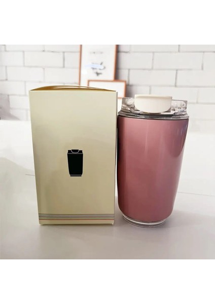 1pcs Tumbler Termos Kupası Suçlu Beyaz Kahve Kahve Kupa Yalıtımlı Su Şişesi Seyahat Paslanmaz Çelik Vakum Şenlikleri Içme Ket Isıtı Kapasitesi240MLPembe (Yurt Dışından)