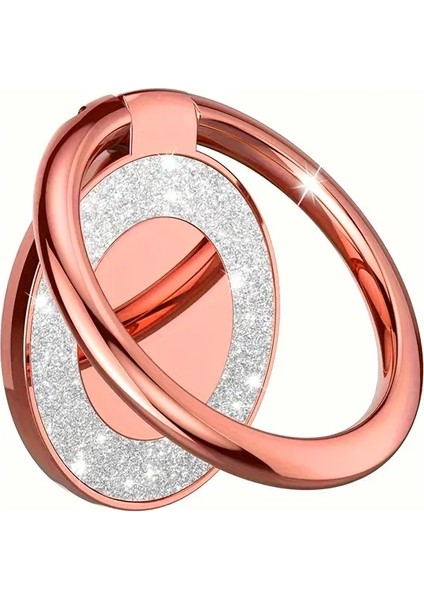 Moda Bling Parmak Yüzüğü Telefon Tutucu Arka Çıkartma Standı Cep Telefonu Aksesuarları Xiaomi Için Taşınabilir Halka Braketi iPhone 14 15 RolorRosegolden (Yurt Dışından)