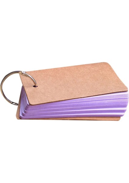 Kraft Paper Binder Kolay Flip Flash Kartlar Not Notlar Pedler Dıy Okul Kırtasiye Not Defteri Kelime Taşınabilir Çalışma Kart Kılavuzu Kılavuz Mor (Yurt Dışından)