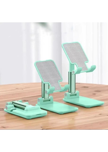 Taşınabilir Plastik Cep Telefonu Tutucu Beyaz Siyah Pembe Yeşil Katlanabilir Masa Stand Ayarlanabilir Evrensel Masa Cep Telefonu Standı Yeşil (Yurt Dışından)