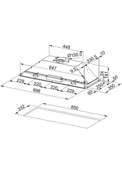 Box 305.0545.462 Fbı 931H Davlumbaz Inox fırsatları