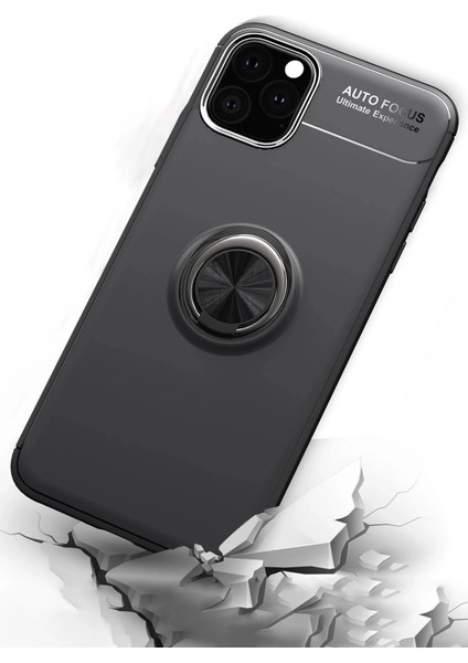 Newface iPhone 11 Pro Kılıf Range Yüzüklü Silikon - Siyah-Mavi modelleri
