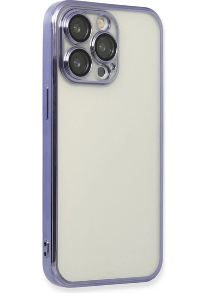 Newface iPhone 13 Pro Max Kılıf Razer Lensli Silikon - Mor modelleri