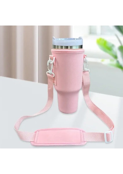 Taşınabilir Buz Fighter Cup Sleeve 40OZ Su Şişesi Anti Yalıtım Yalıtılmış Kupa Çanta Ayarlanabilir Omuz Kayışı Taşınabilir Çanta Kupa SleevecolorBej (Yurt Dışından)