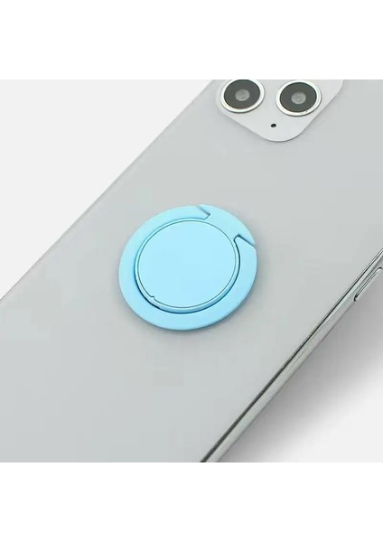 Mobil Telefon Parmak Yüzük Tutucu li Arka Çıkartma Iphone 13 Için Katlanabilir Stand 14 15 Pro/max Samsung Xiaomi Masaüstü Destek Mavi (Yurt Dışından)