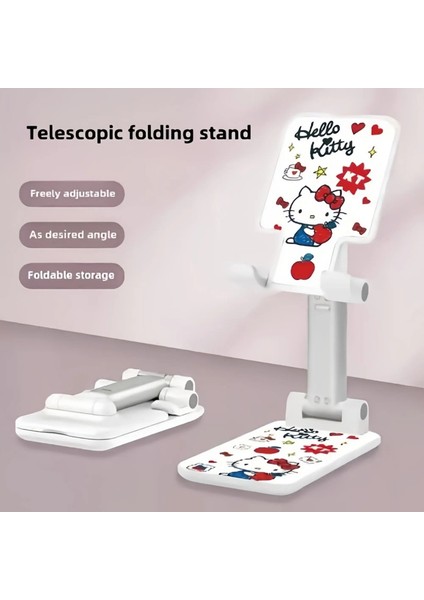 Sanrio Sevimli Hello Kitty Masa Masa Telefon Tutucu Stand Kawaii iPhone iPad Ayarlanabilir Masaüstü Tablet Tutucu Evrensel KT02 (Yurt Dışından)