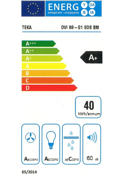 - DVI 88-G1 Eos Bm - Duvar Tipi Davlumbaz - 800 M³/h - Siyah Cam - 80 cm - 112930056