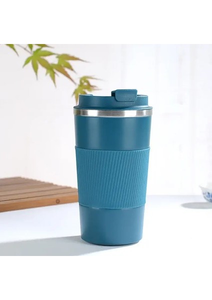 380ML 510ML Paslanmaz Çelik Kahve Fincanı Termos Kupa Garrafa Termik Caneca Termica Cafe Copo Slip Olmayan Seyahat Araç Yalıtım Yolu Şişe Kapasitesi380MLMavi (Yurt Dışından)