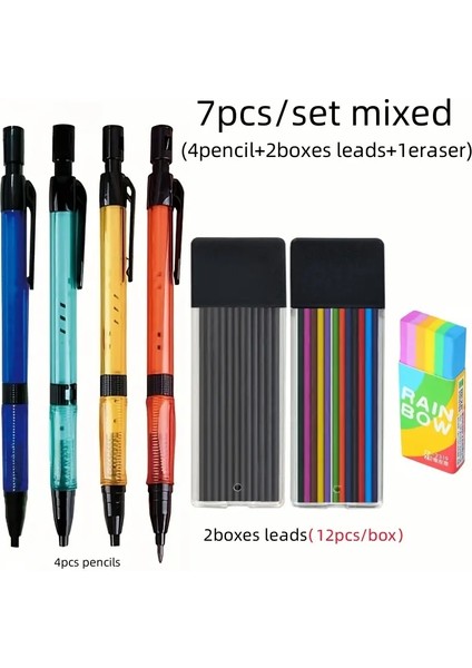 2,0mm Mekanik Kalemler Set Siyah/ 2b Kurşun Doldurma Yazma Okulu Ofis Sanatı Çizim Çizim Otomatik Kalem Kırtasiye Karışık Set (Yurt Dışından)