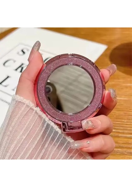 Lüks Bling Glitter Mirror Tutucu Standı Kavrama 360 Derece Cep Telefonu Geri Çıkartma Soketi Bracketcolor Için DönüyorPembe (Yurt Dışından)