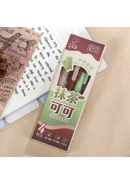 4 Pcs/set Süt Çayı Pres Jel Kalem Seti 0.5mm Siyah Hızlı Kurutma Yaratıcı Dıy Journal Sarf Malzemeleri StilterycolorZxb-Ncs-03 (Yurt Dışından)