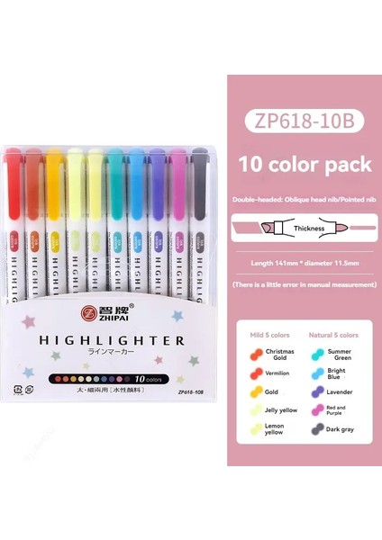 8-25 Çift Başlıklı Yüksek Sıcaklık Kalem Kawaii Marker Şeker li Işaretçiler Okul Ofis Sanat Kırtasiye Çarmaşıklar 10 B (Yurt Dışından)