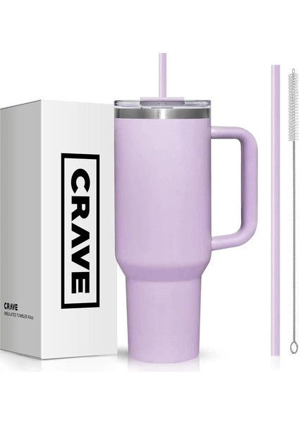 Kapak ve Saman ile 40OZ Tumbler L Yeniden Kullanılabilir Dökülme Geçirmez Çift Duvar Yalıtımlı Paslanmaz Çelik Su Şişesi Seyahat MugcolorPembe Alacakaranlık (Yurt Dışından)