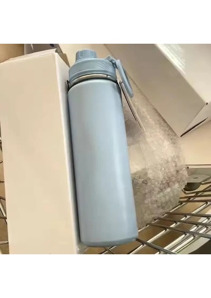 Düz Hayata Dönüş Spor Su Şişesi 710ML Paslanmaz Çelik Saf Titanyum Vakum Taşınabilir Sızdır Yalıtımlı Yalıtımlı Su Kupası Mor (Yurt Dışından)