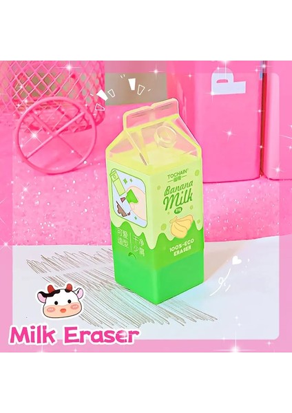 Kawaii Kırtasiye Ürünleri Okul ÖğretmeniOfisi Sınıf Sınıfına Dönüş Süt Karton Kauçuk Silgiler Sevimli ŞeylerA (Yurt Dışından)