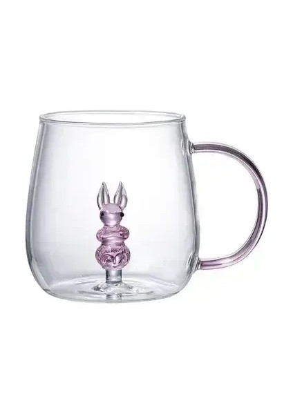 Karikatür Hayvan Yolu Cam Ev Sevimli Yüksek Borosilate Cam Tek Katmanlı Kupa Oturma Odası Konuklar ile Suyu Suyu Soğuk Içecek CupcolorStyle-D/kapasite301-400ML (Yurt Dışından)