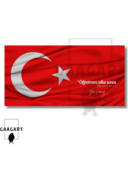 Panoramik Kanvas Makam Panosu Türk Bayrağı Atatürk “öğretmen, Yıllar Sonra Ödülünü Alır.” modelleri